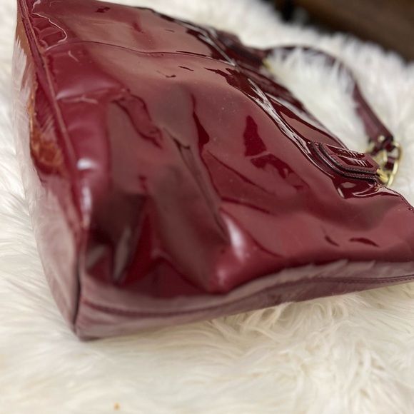 Coach Burgundy Patent Leather Tote - Picture 6 of 14
